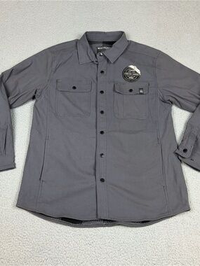 MACHINE Lightweight Shirt Jacket Men's Medium in Charcoal Gray Snaps NWT